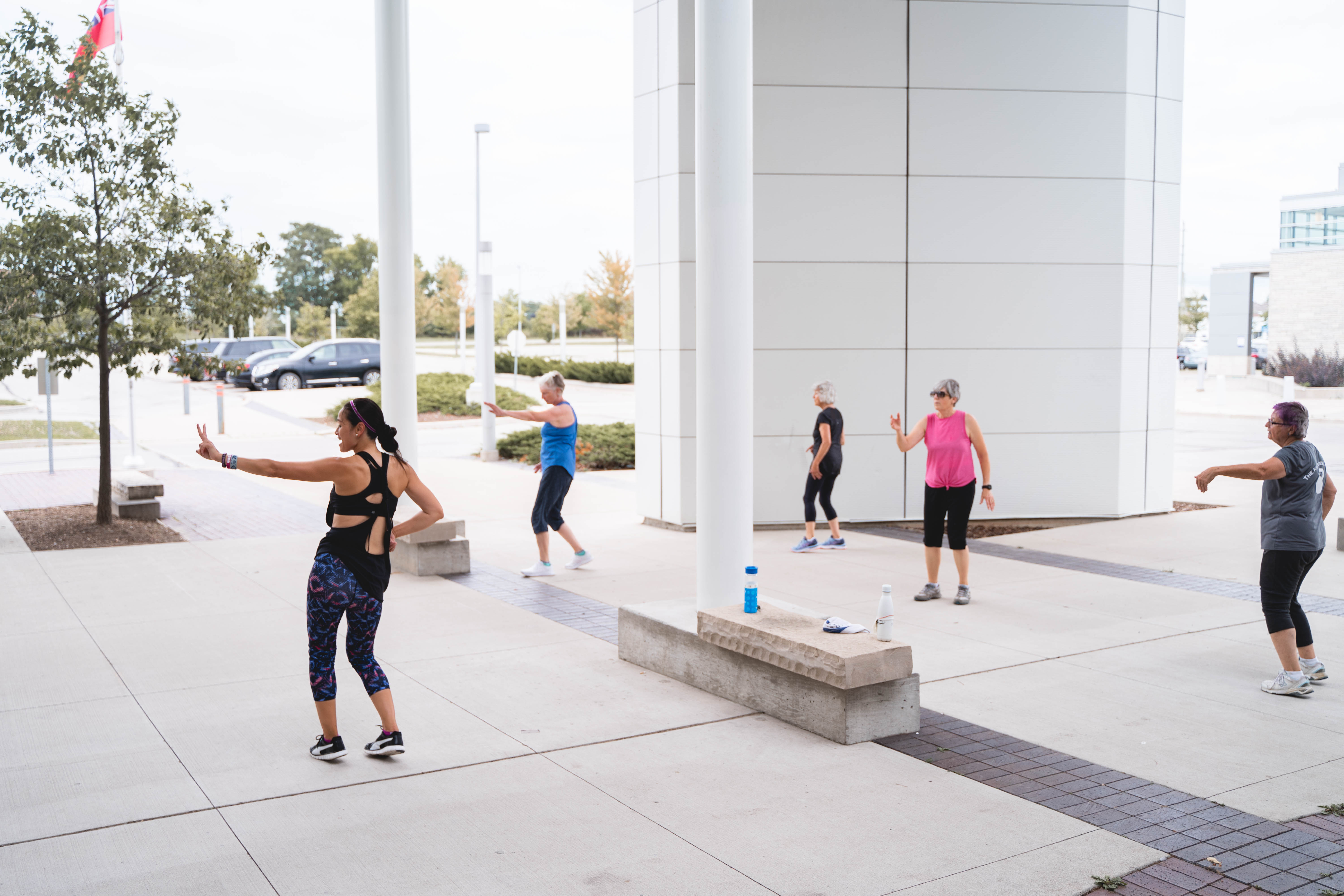 outdoor fitness class at the BWG Leisure Centre