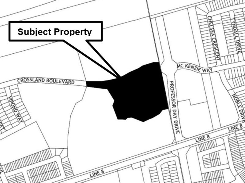 Illustration of subject property for planned subdivision