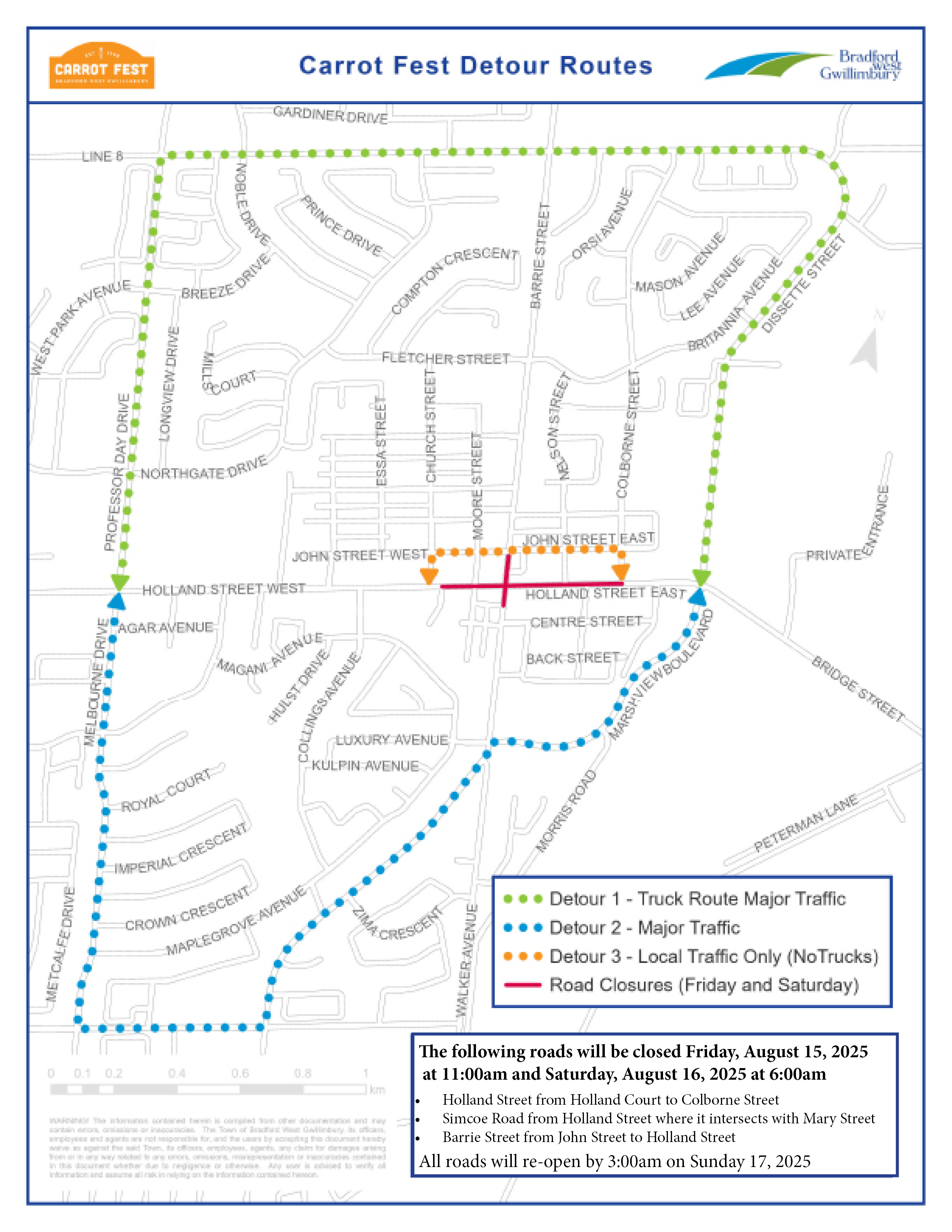 Carrot Fest detour map Carrot Fest detour map
