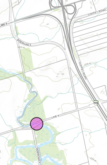 image of Line 4 and McArthur bridge as a map