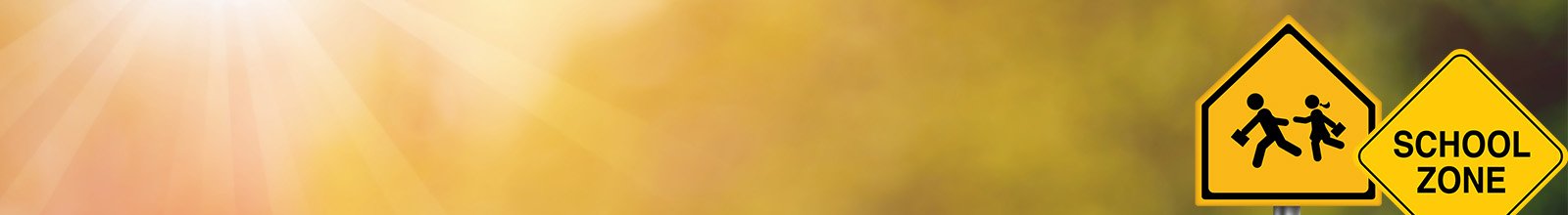 school zone signs on sunny background