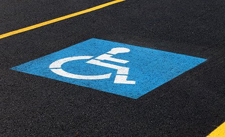 Up close photo of an accessible parking spot