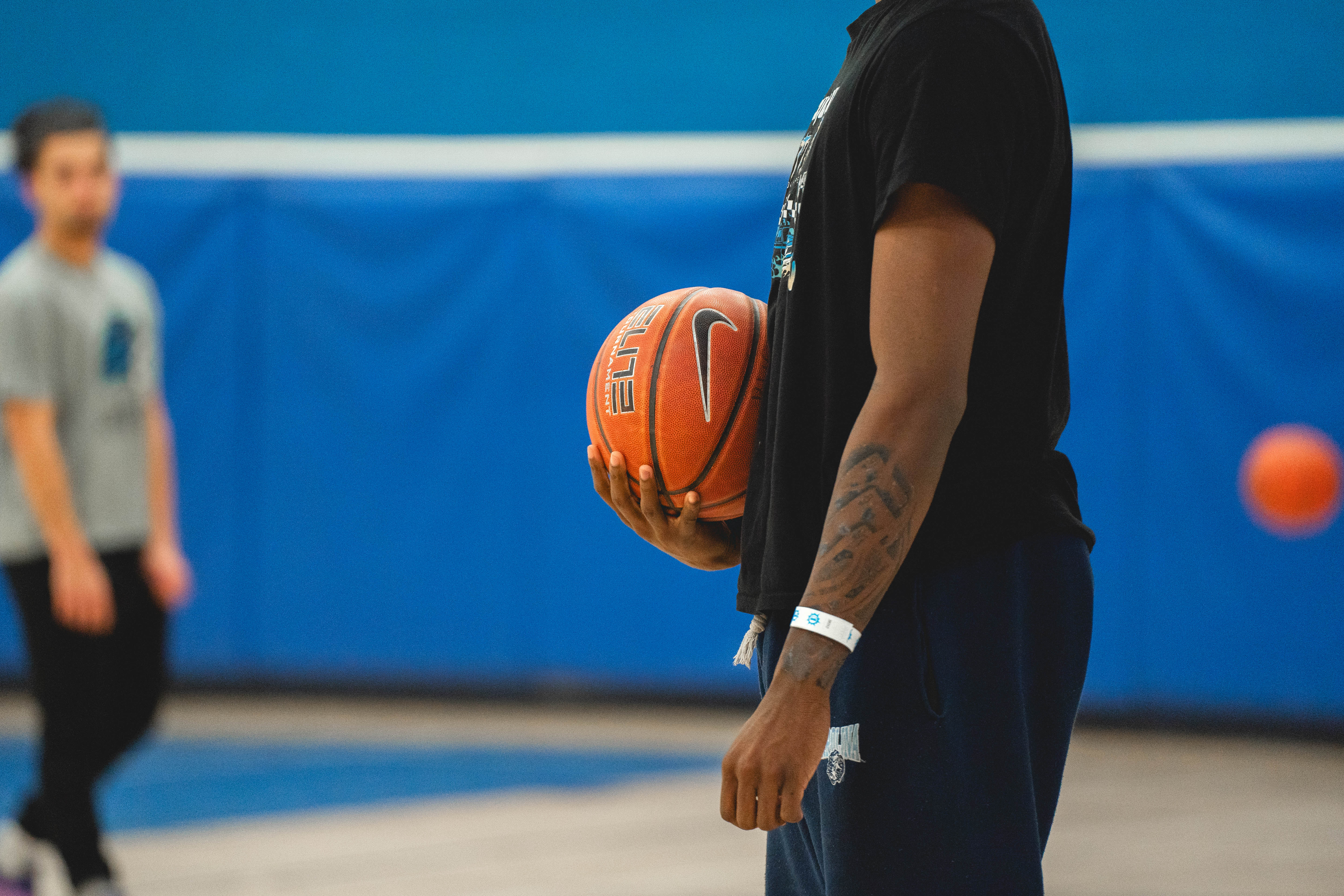 person holding a basketball