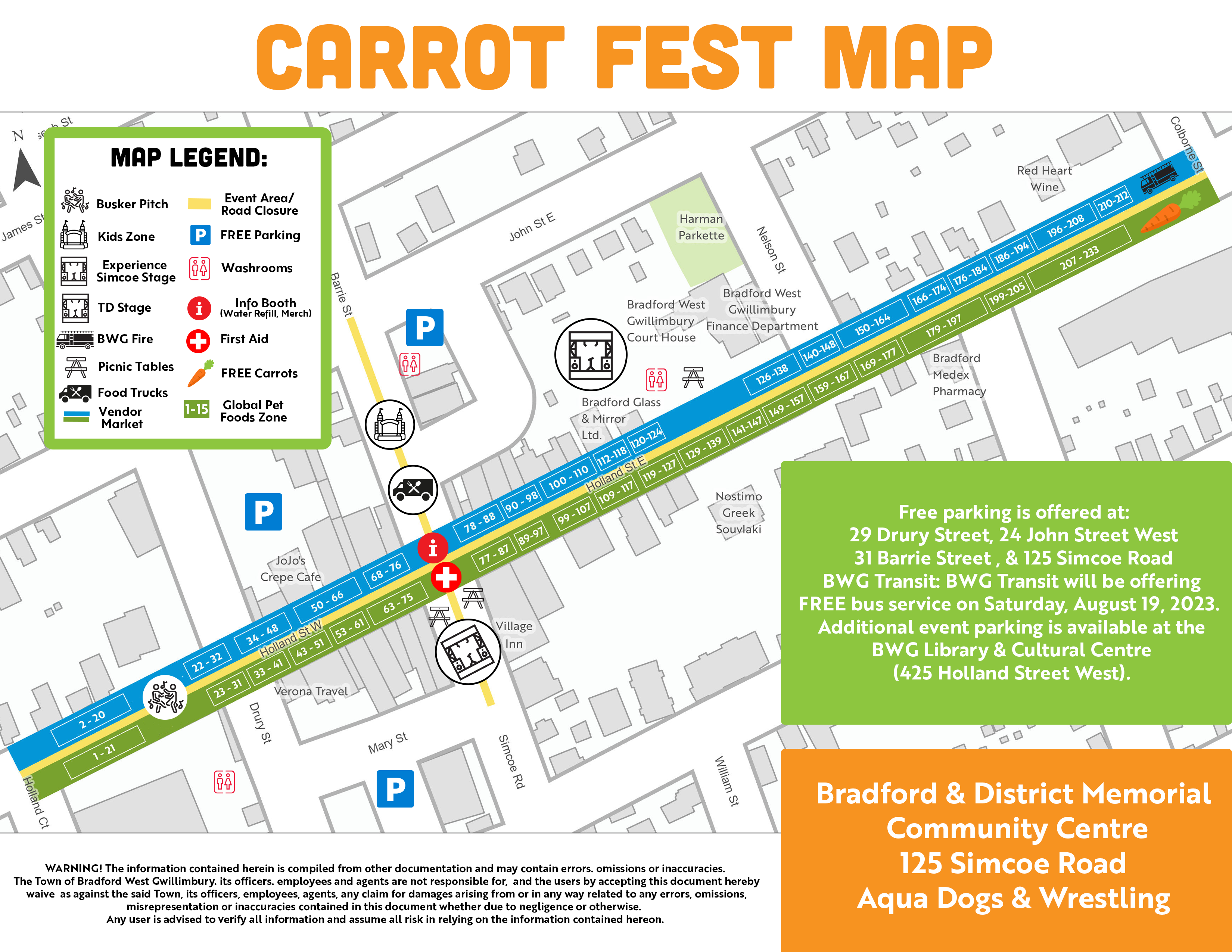 Map of Carrot Fest event area