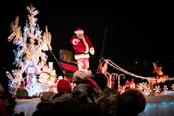 Santa float at parade