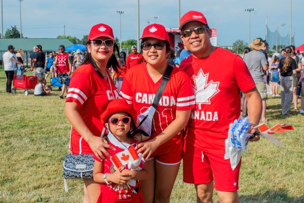 family at Canada Day event