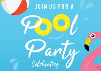 Snapshot of Pool Birthday Party Invitation