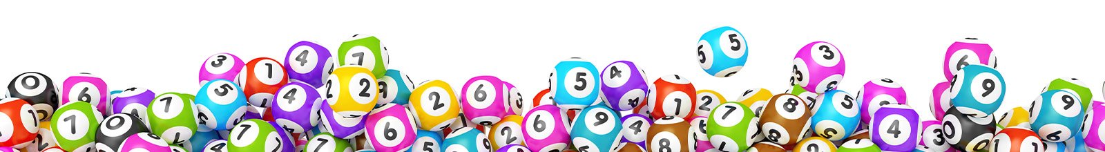 Multicolor lottery balls in white background