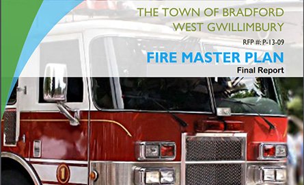 Snap shot of Fire Master Plan cover, featuring a fire truck