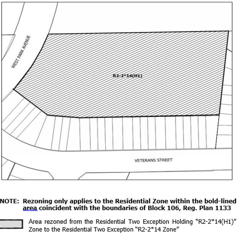 Map of proposed site where by-law to remove a holding symbol is being proposed