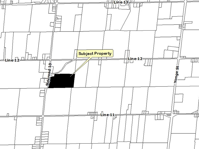 Map of subject property Sideroad 10 and Line 12