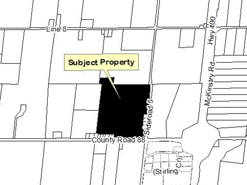 Screenshot of map indicating the subject property