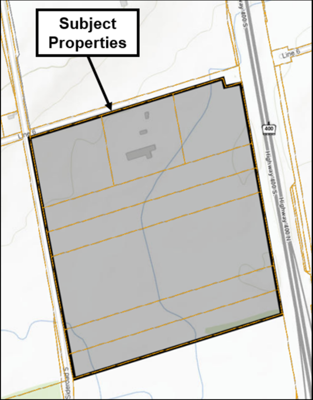 Photo indicating subject property for notice