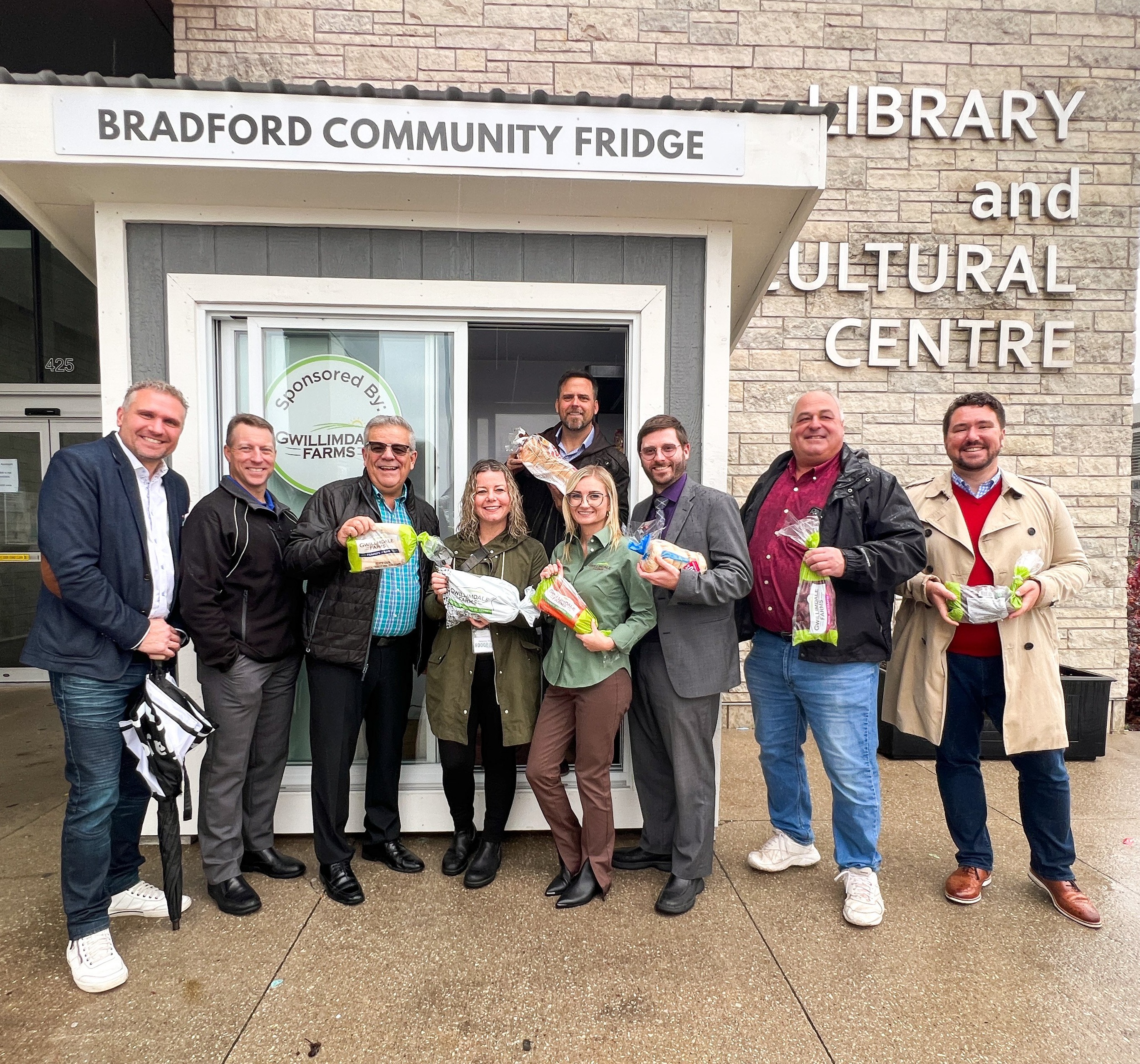 BWG Councillors with Town staff, representatives from the BWGPL, the Helping Hand Food Bank, and Gwillimdale Farms