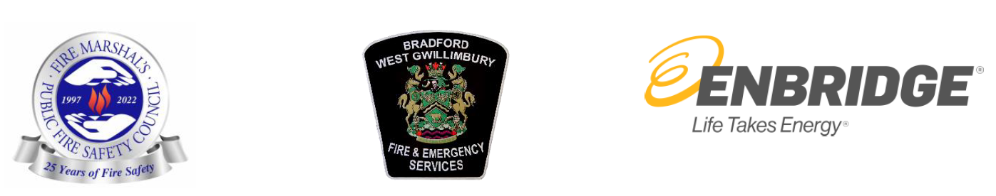 Fire Marshal's logo, BWG Fire and Emergency Services logo, and Enbridge logo