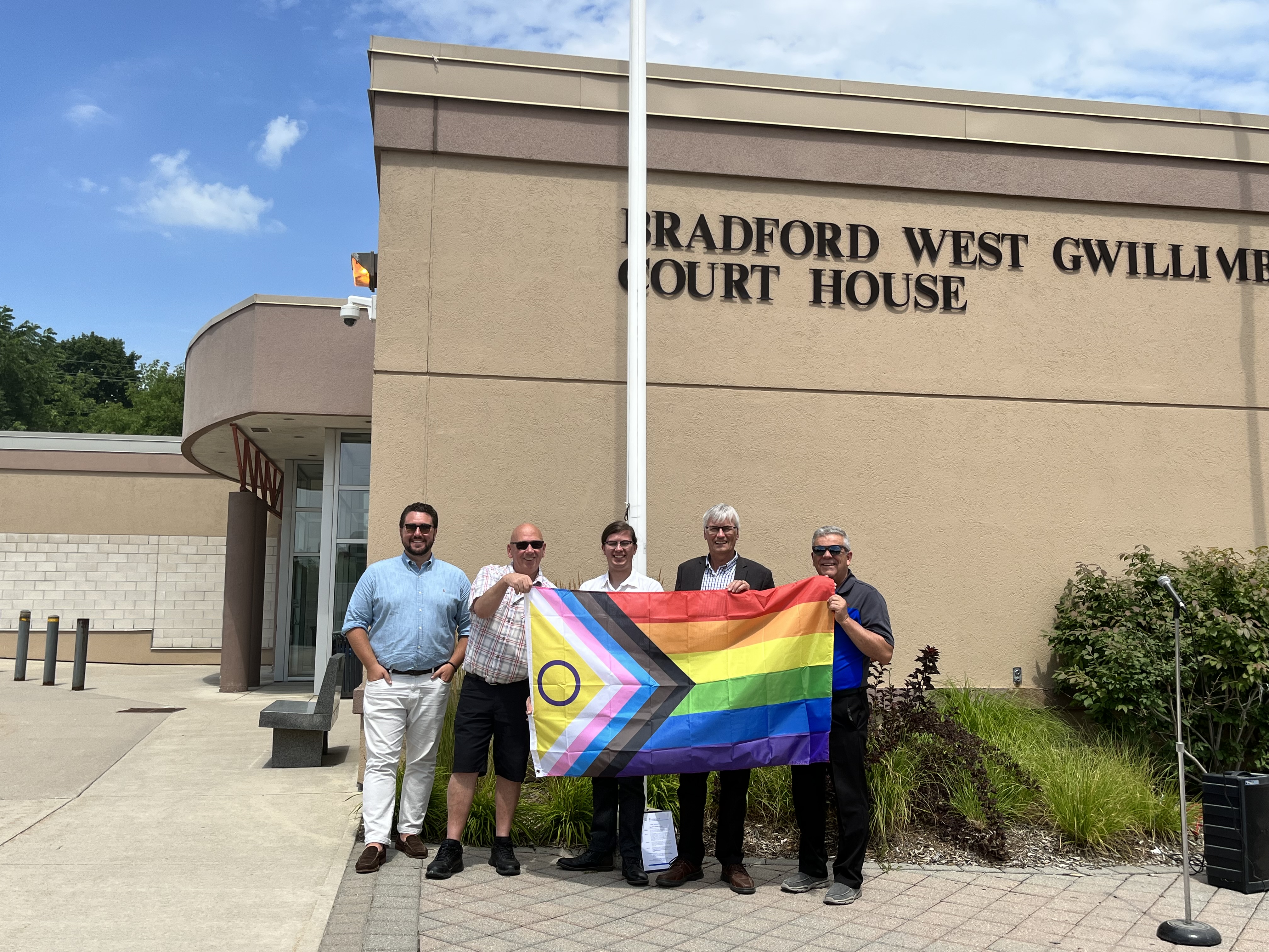 Photo of 2018-2022 Council at the 2022 Fierte Simcoe Pride flag raising event
