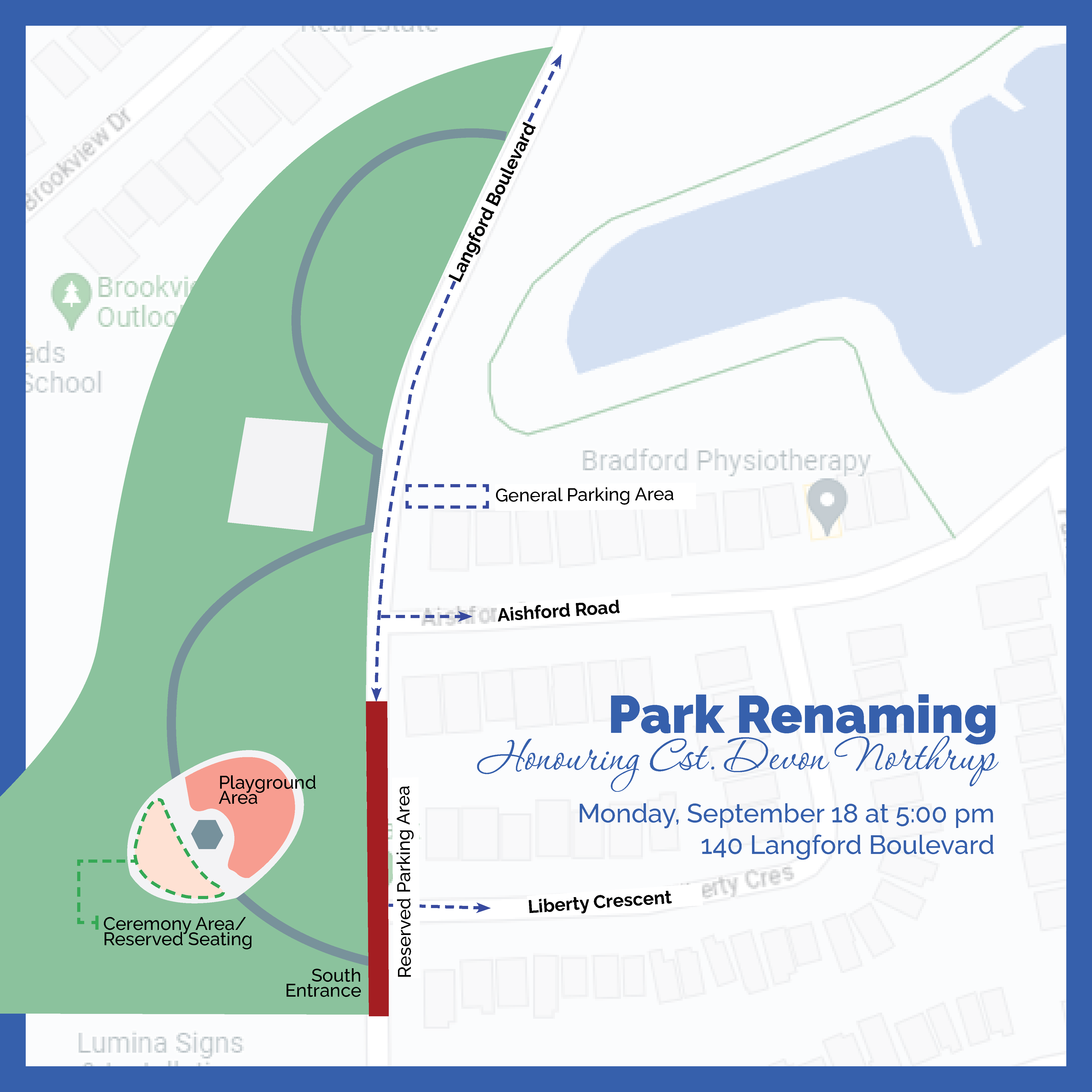 Map indicating location of ceremony