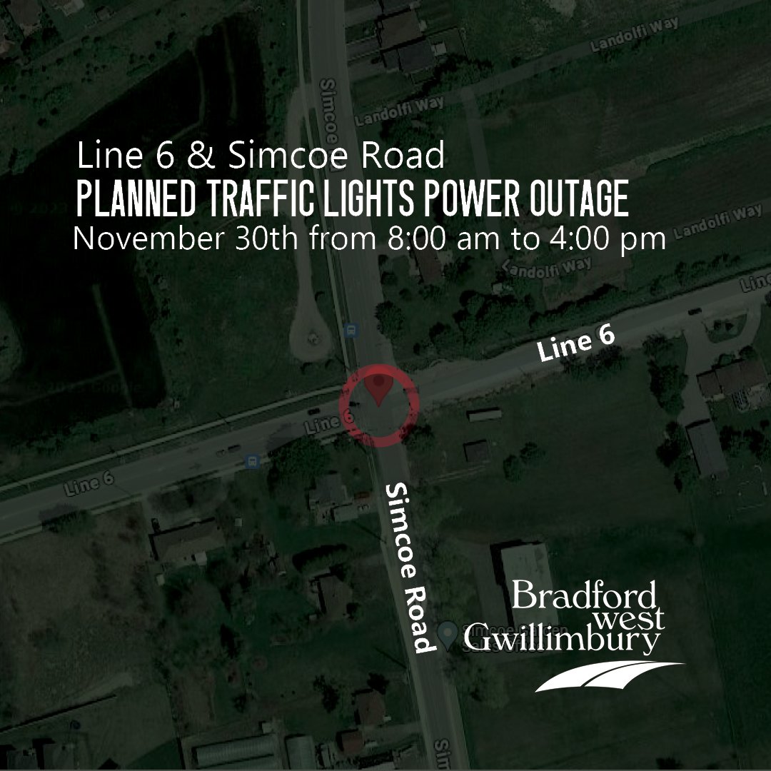 Map of the intersection of Line 6 and Simcoe Road