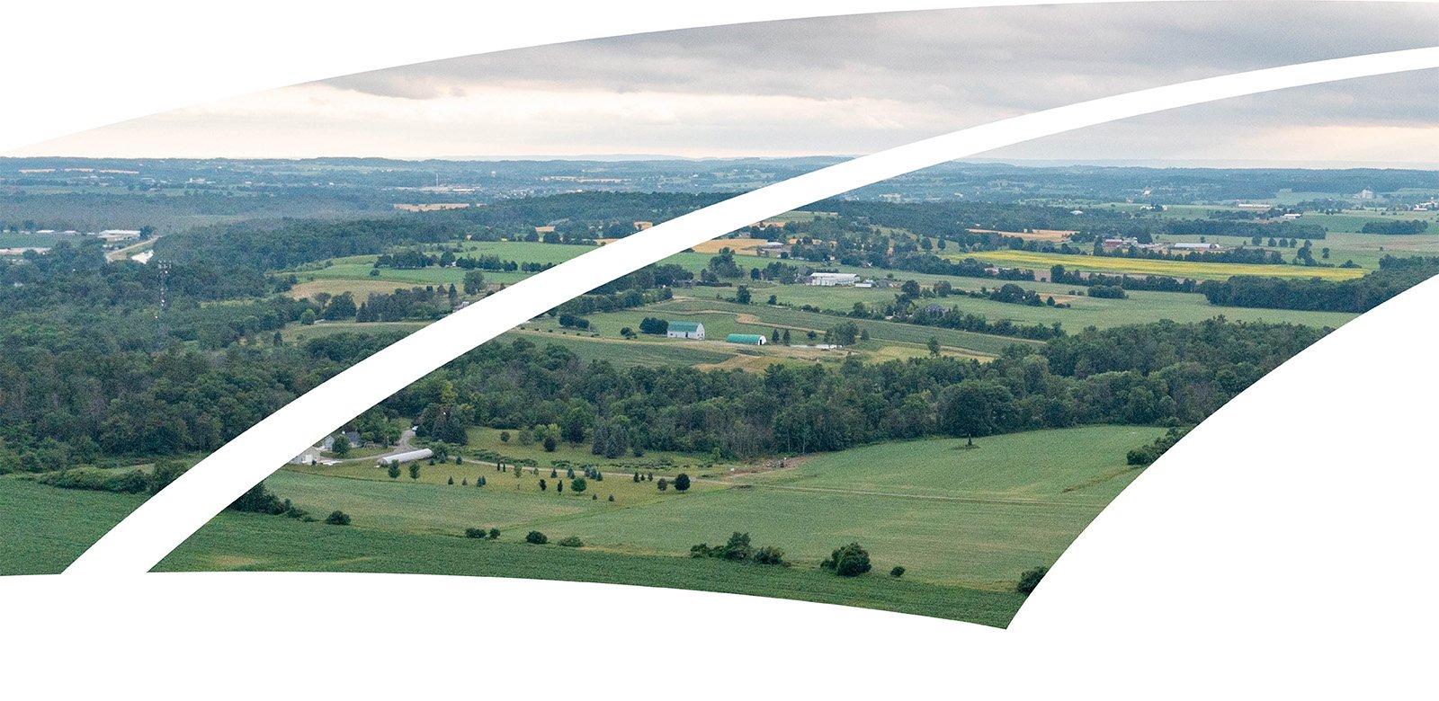 Aerial view of  field and Highway ON-400, Bradford West Gwillimbury