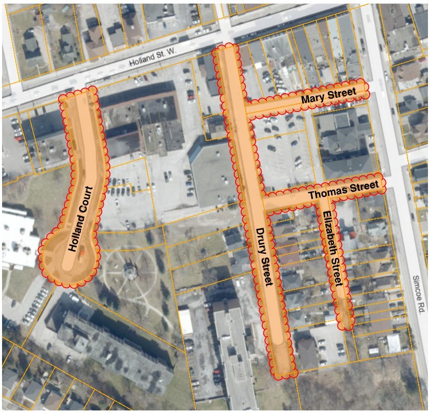 ariel view of construction site