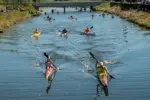 canoe and kayaks on the canal