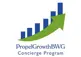 Bar graph with arrow going up and the words PropelGrowthBWG Concierge Program