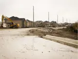 Construction of Line 6 eastbound from new roundabout