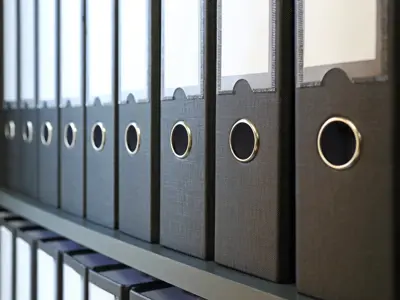 Shelf of binders