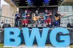 band on stage at event