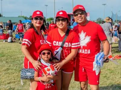 family at Canada Day event